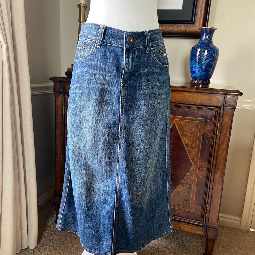 Denim Maxi Skirt.